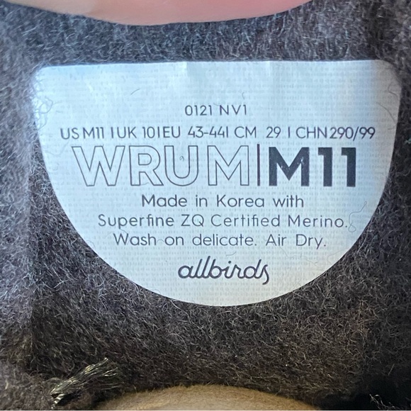 Allbirds Wool Runner-Up Mizzles Men’s Size 11 - Picture 9 of 9
